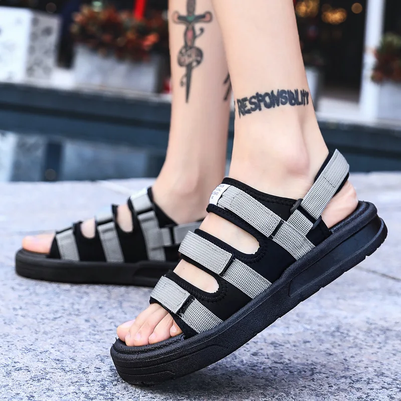 Summer Casual and Personalized Trend Wearing Soft Soled Beach Sandals and Slippers for Men's New Youth Anti Slip Shoes