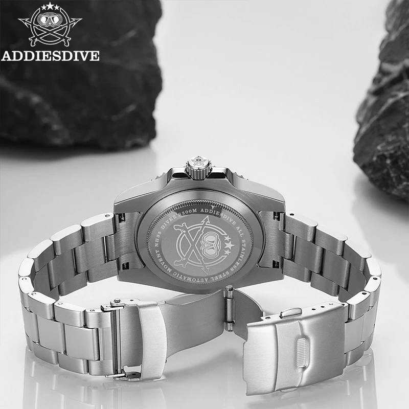 ADDIESDIVE Orologio da uomo 41mm Orologi meccanici automatici Vetro zaffiro Lunetta in ceramica luminosa Orologio alla moda impermeabile 200m
