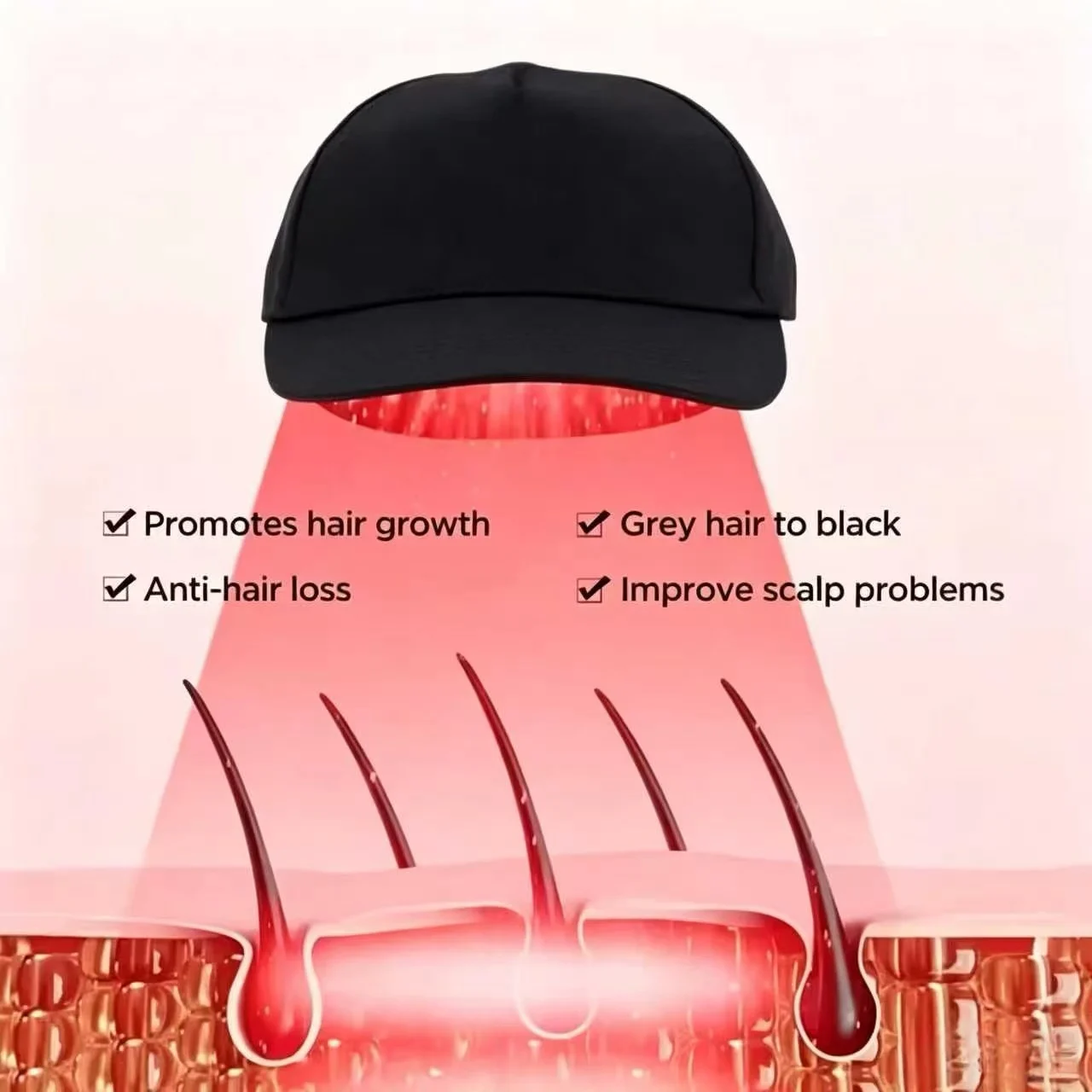 

Laser Hair Growth Cap 650nm, LLLT Therapy for Thinning Hair, Infrared & Red Light Helmet for Anti Hair Loss, Scalp Regrowth