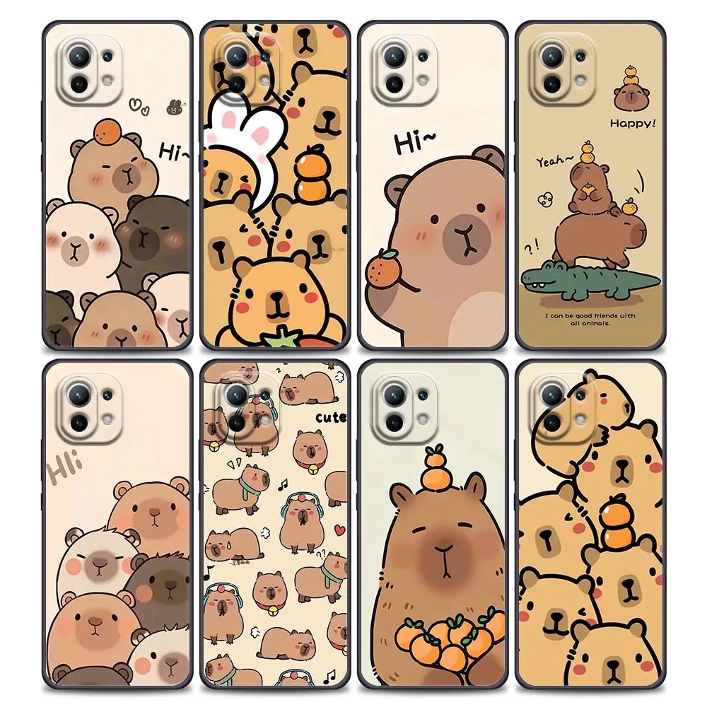 Чехол для телефона Xiaomi 15T 11T 12T 13T 14T Pro 11 Lite 15, Mi POCO X7 X8 M7 F7 Pro F8 Ultra F5 F6 M6 X5 X6 с милым дизайном Капибары, задняя крышка
