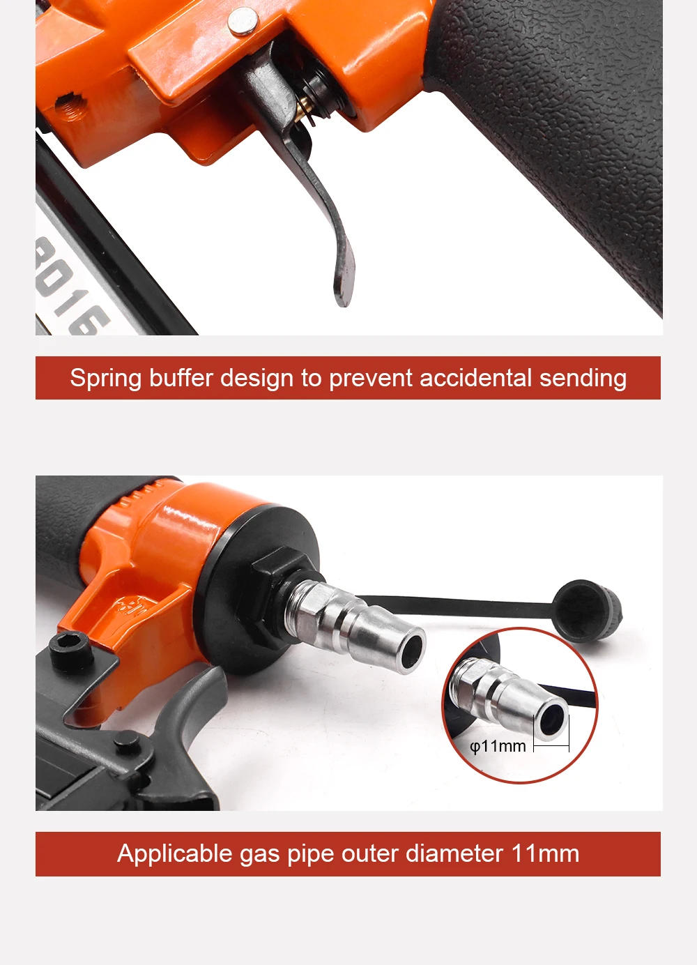 Reilyn 21GA Druckluft-Tacker 8016, pneumatischer Polstertacker, Druckluft-Nagelpistole, kleiner Tacker für Sofas – Detail 6