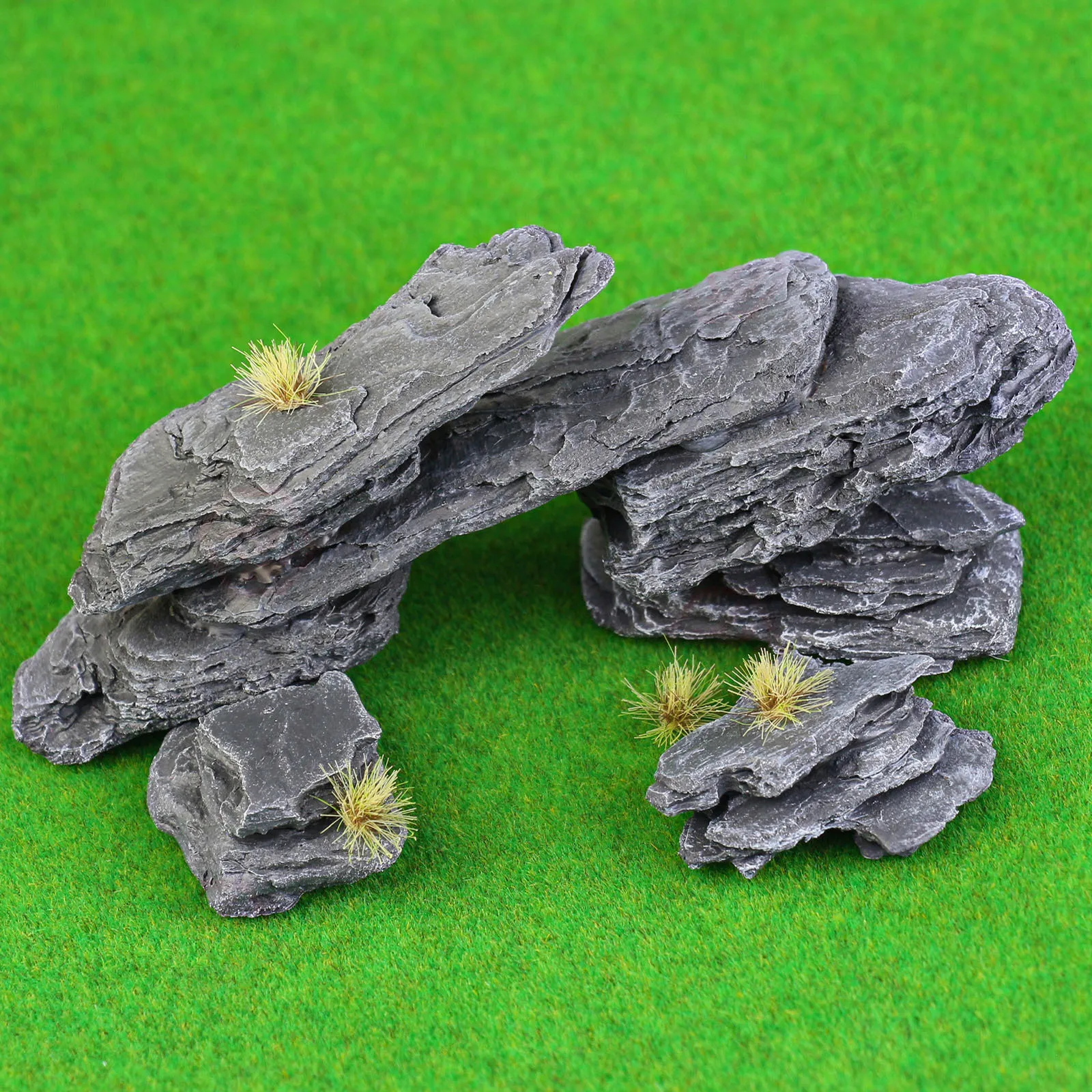 Mikrolandschaft Unregelmäßiger Steinmodell-Simulations-Schieferfelsen für Plattformmaterialien Dekoratives Diorama-Zubehör 2 Stück/Set – Detail 4