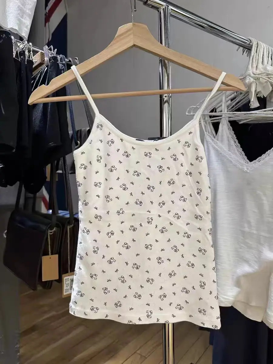 

Женская майка Blue Bear с принтом узлов, приталенная, из хлопка, для повседневной носки, весенняя, с животным узором