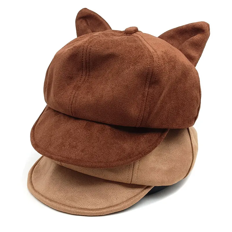 2025 الخريف والشتاء القطن طباعة قبعة مثمنة قبعة موزع الصحف قبعة الرسام العسكري قبعة لفتاة والنساء 11 #1