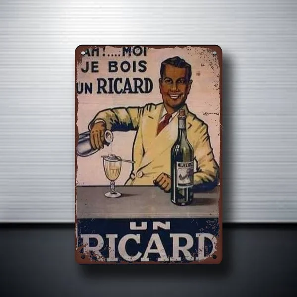 un ricard Tin Sign Metalposter Artdecor Metal Sign Vintage