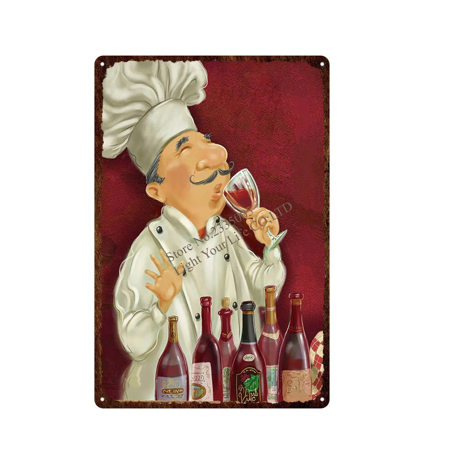 BBQ Zone Chef Kitchen Sign Metal Signs Shabby Chic Vintage Style Wall Pub Home Art Restaurant Decoration Metal Poster 20X30CM