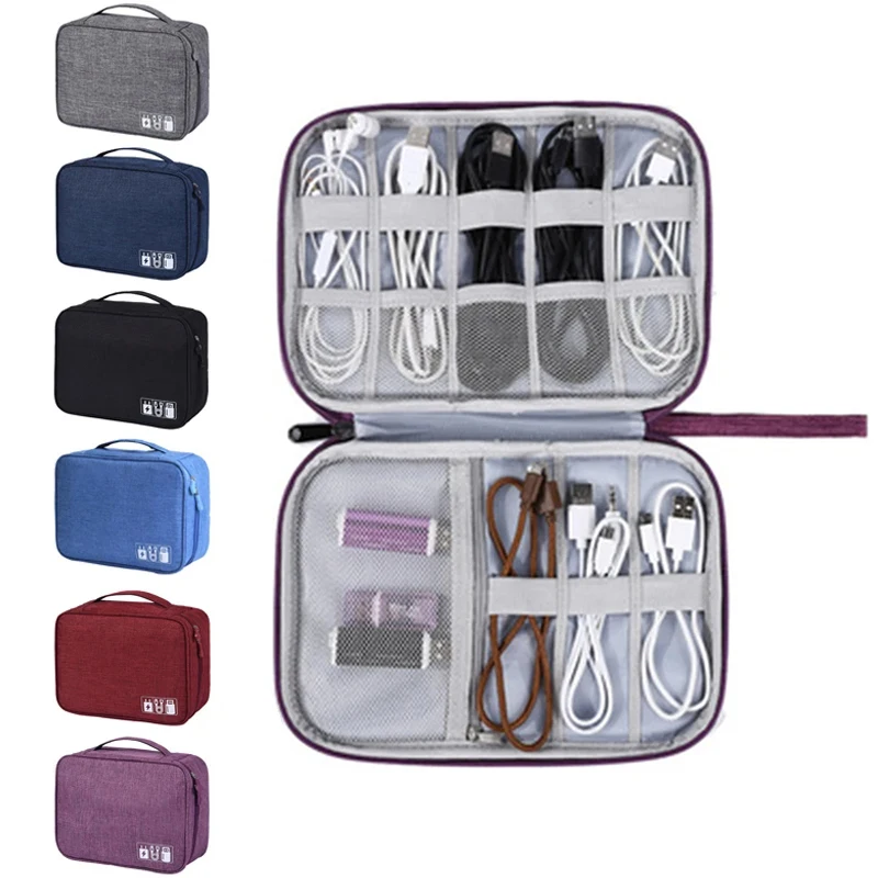 Digital Portable Storage Bag USB Data Cable Organizer Earphone Wire Bag Power Bank Travel Kit Case Pouch Electronics Accessories