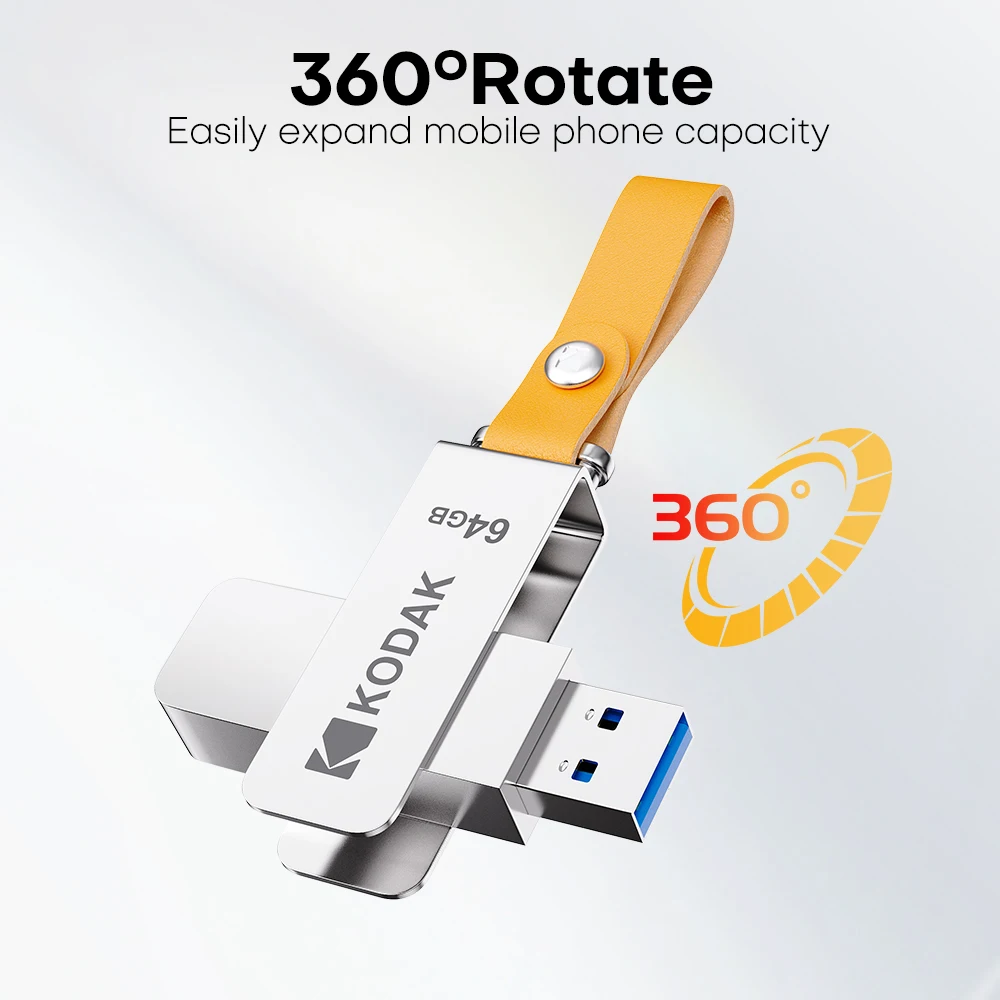 KODAK USB 3.1 Металлический USB-накопитель 64 ГБ 128 ГБ 256 ГБ Творческая личность Автомобильный музыкальный подарок Высокоскоростной USB-накопитель
