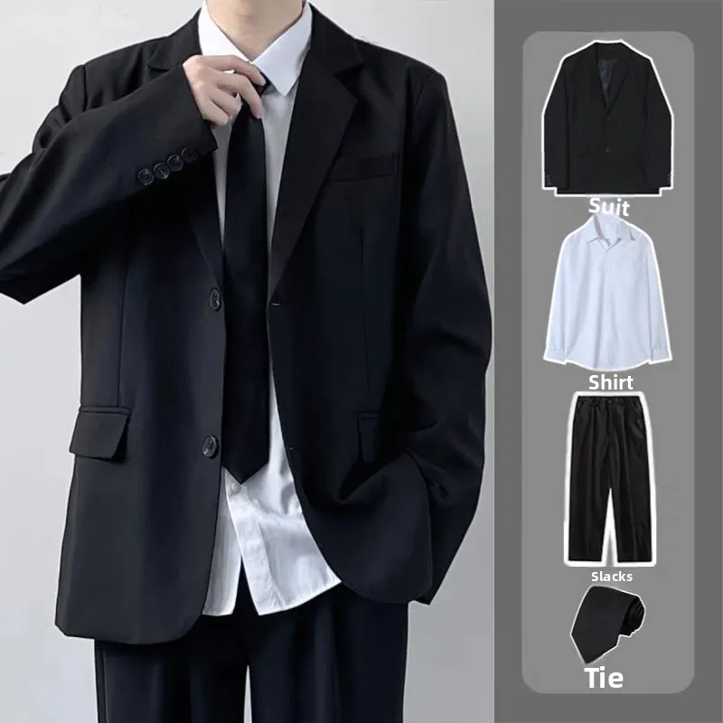

Casual DK orm Suit Set for Men And Women High School Sle Small Western Clothes Versatile Jk Class orm Jaet