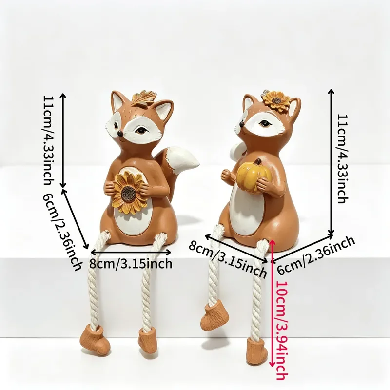 Outdoor Garden Statue Fox Ornament for Yard Patio Lawn Decor Resin Animal Sculpture