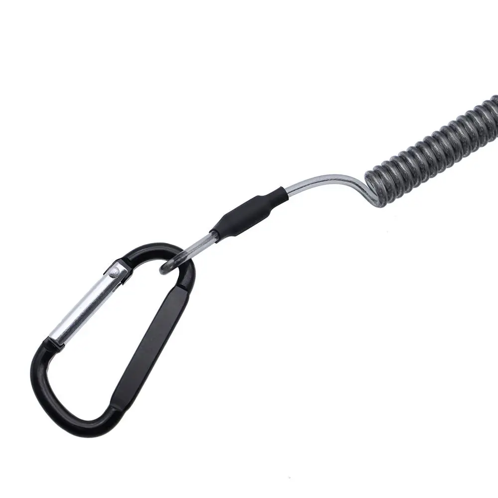 

Secure Accessories Climbing Outdoor Boating Anti-lost Steel Wire Retractable Fishing String Spring Rope Carabiner Lanyard