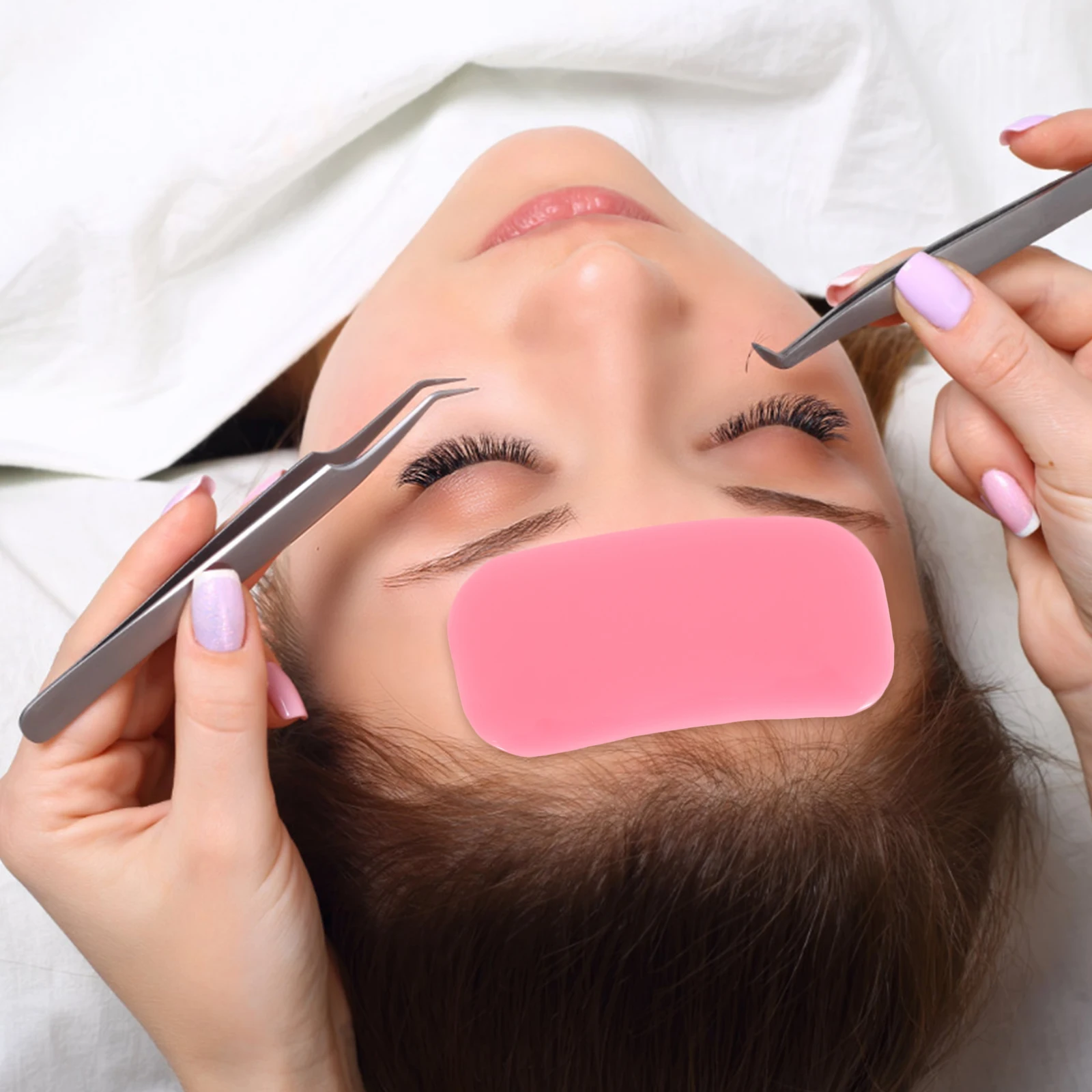 

4pcs Eyelash Eye Pads For Lash Extensions Pads for Extensions Grafting False Lashes Practice Storage Pink Soft Tool