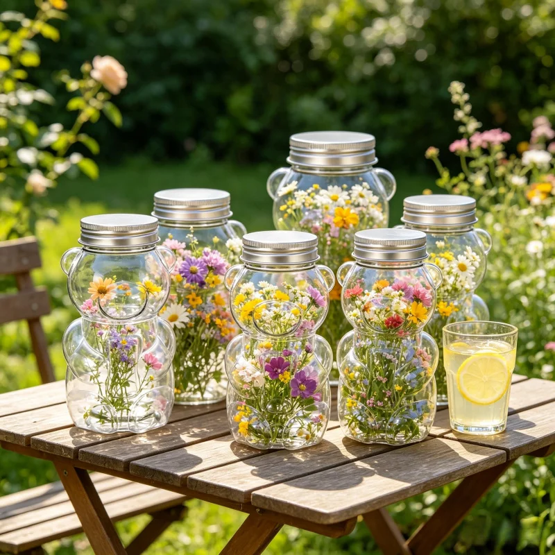 2026 Latest Models Little Bear Plastic Jars, Hollow Little Bear Shaped Bottles For Making Gifts And Decorations