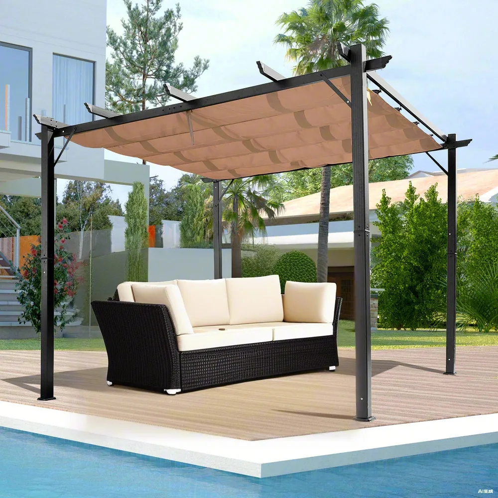 Garden aluminum alloy grape canopy flat canopy courtyard terrace simple shed awning carport outdoor leisure shed