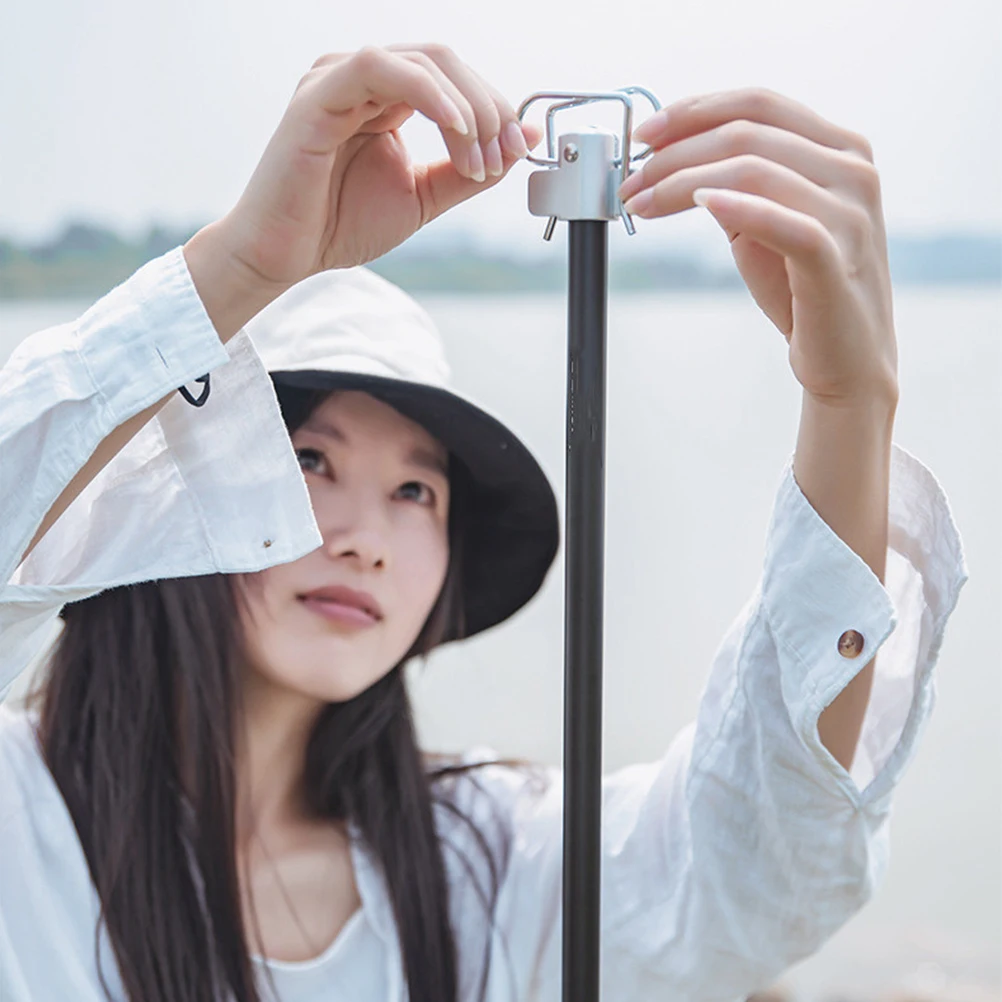 

1 set 1 Set Foldable Camping Lantern Stand Premium Aluminum Alloy Double Hook Portable Light Rack For Outdoor Picnic Lightweight