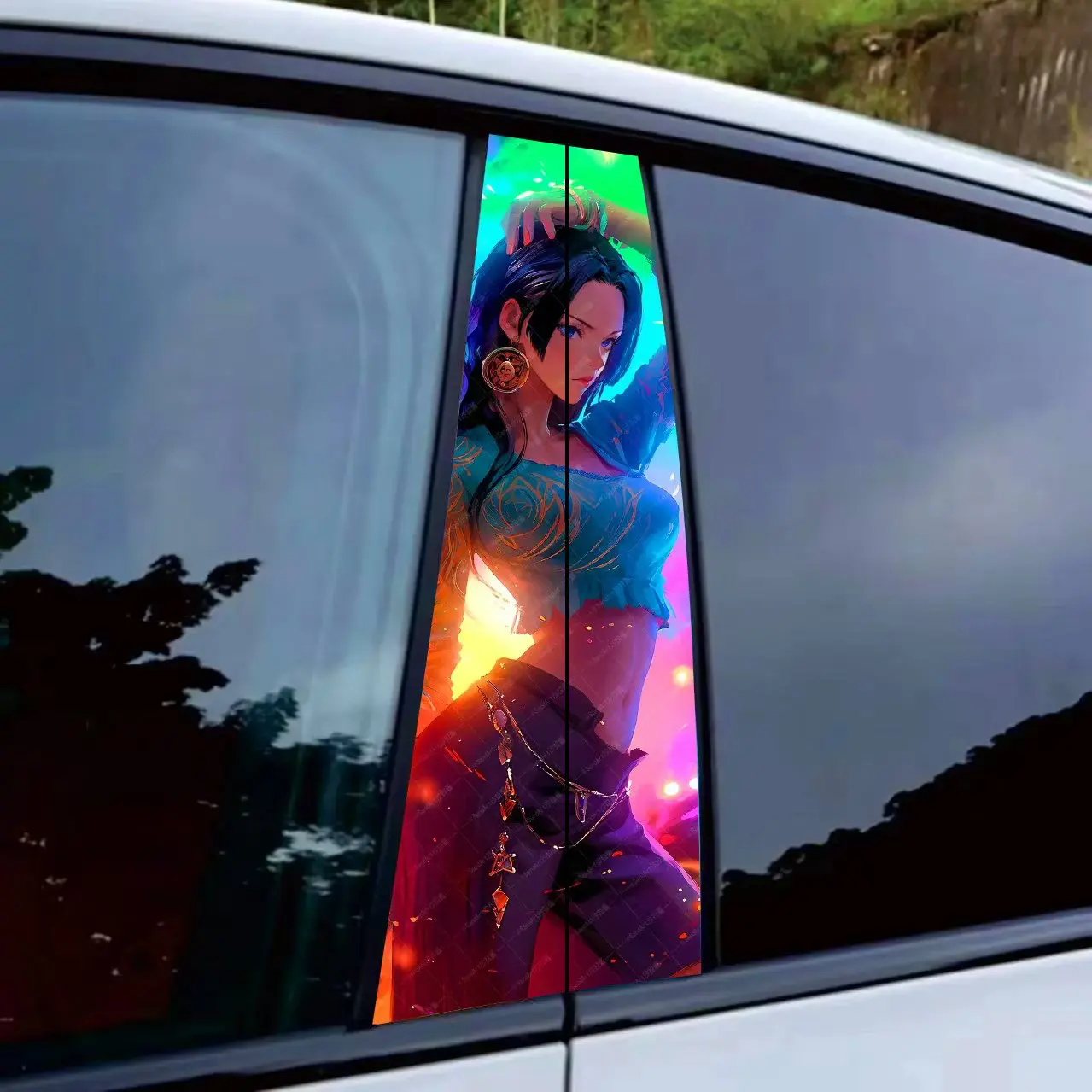 DIY Car sticker B-pillar car sticker decoration One Piece Zoro anime personalized pattern modification customization