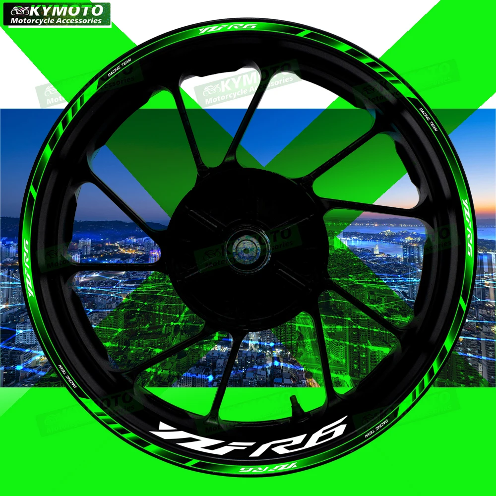 For YZF R6 R 6 motorcycle accessories 17 inch front and rear wheel hub stickers fairing modified reflective stickers decoration