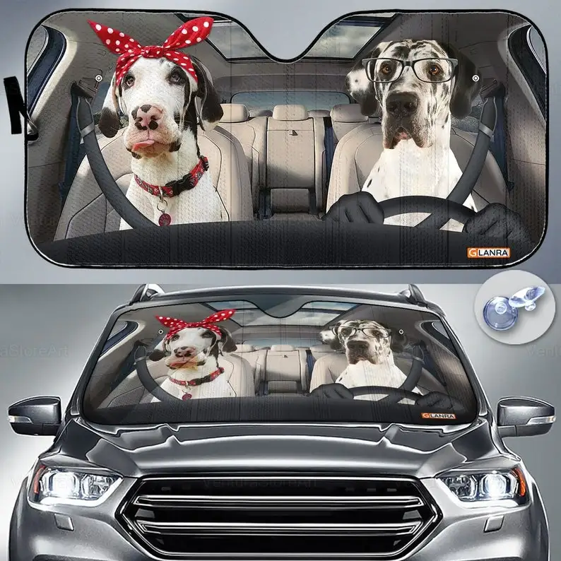 

Great Dane Car Sunshade, Dog Car Decoration, Great Dane Lover, Auto Sun Shade, Gift For Dad, Car Windshield, Gift For Him PHT092