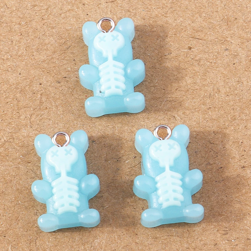 10 Stück 20 x 11 mm niedliche Harz Tier Bär Charms Anhänger für Schmuckherstellung Ohrringe Halskette DIY Zubehör Zubehör – Detail 6