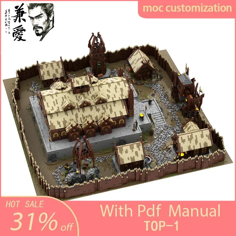 

Фильм «Властелин колец» Ultimate Edoras Rohan Town Moc Строительные блоки Архитектура Технология Кирпичи Сборка своими руками Игрушки Xma Подарки