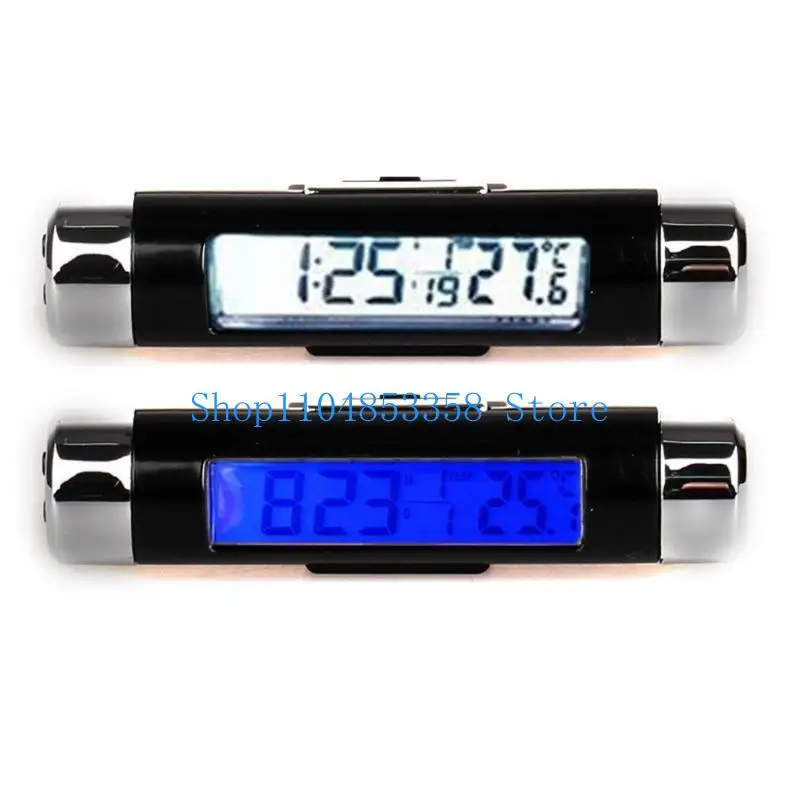 652F Portable 3in1 Car Digital LCD Clock/Temperature Date Display Electronic Clock Thermometer Car Digital Time- Clock
