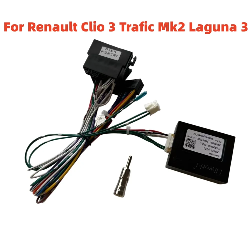 For Renault Megane 2/ Phase 2/ Clio 3/ Trafic Mk2/Kangoo Cable Wiring Harness Power Canbus Box Decoder Adapter Android Car Radio