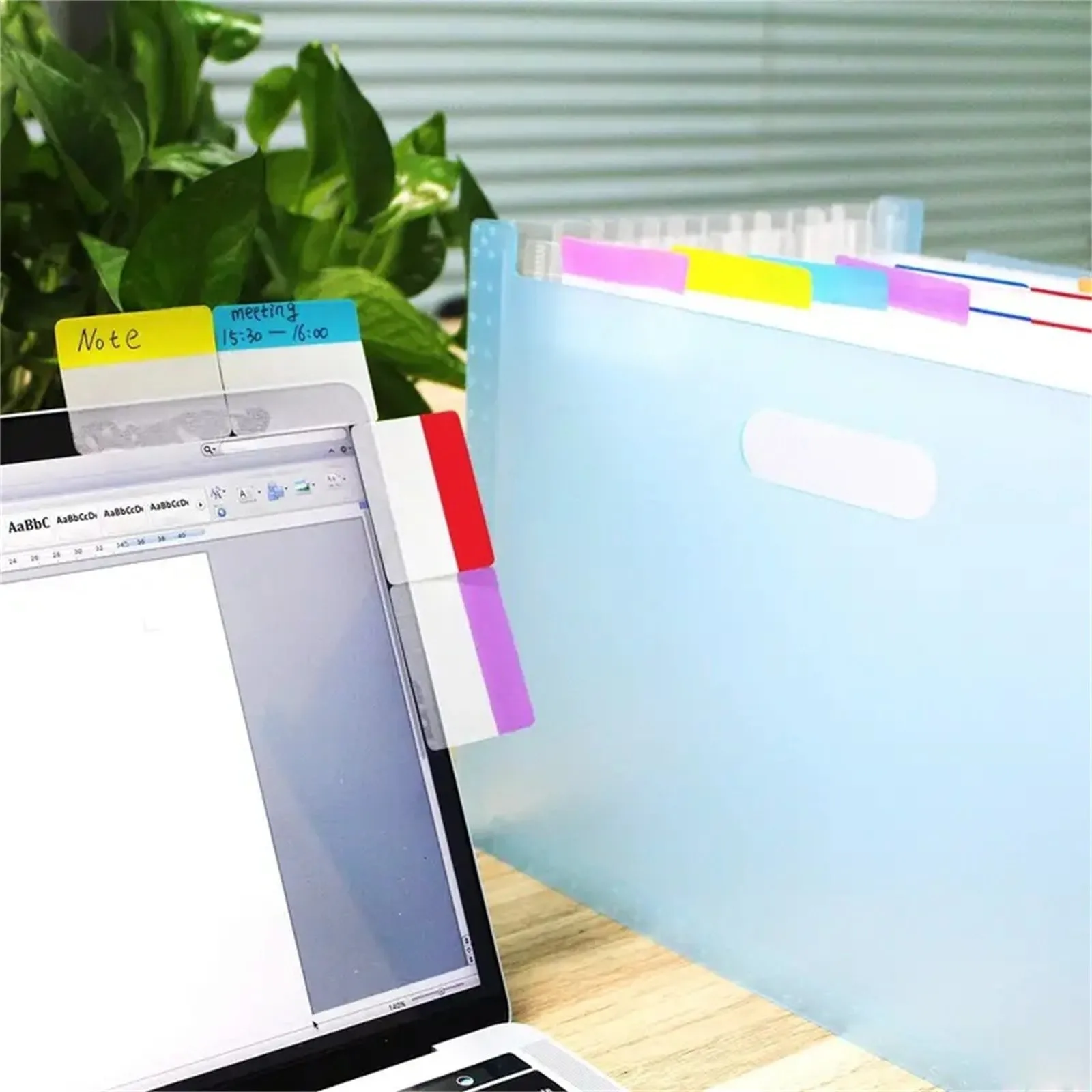 Waterproof Write on Index Tabs Sticky Notes Strong Adhesive Semi Transparent Page Markers for Office School
