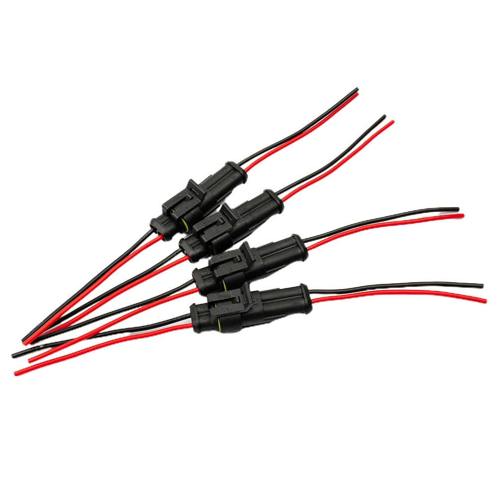 

10 комплектов 2-контактных водонепроницаемых проводов AmpTyco 12 В с комплектом кабелей для автомобильных и мотоциклов