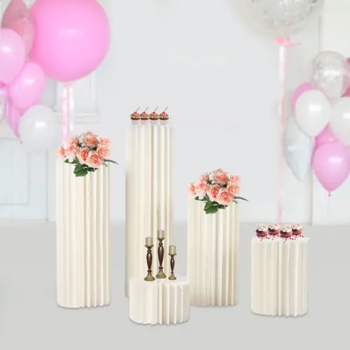 5pcs Wedding Centerpieces Cardboard Vases Flowers Stands for Party Tables Decor