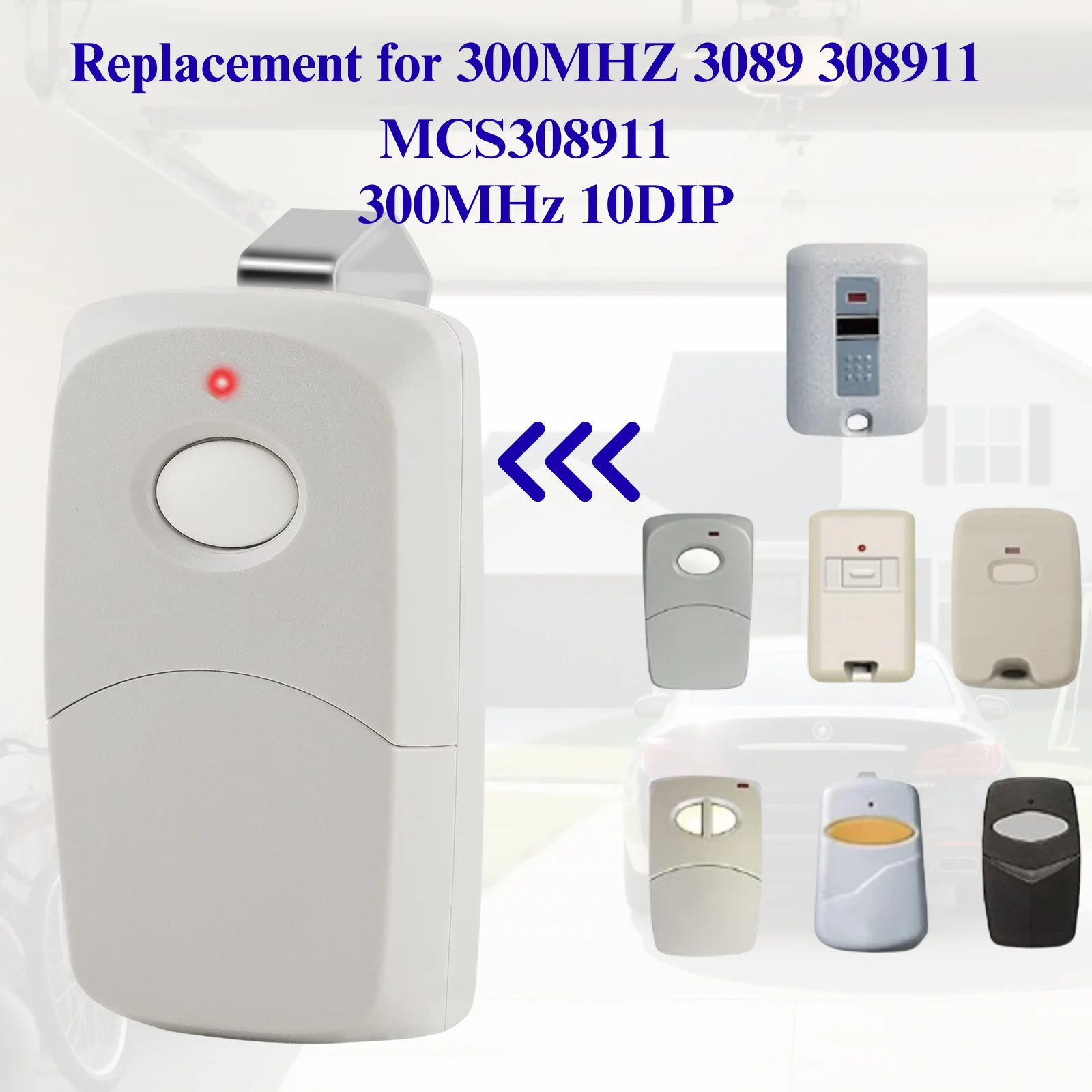 

For Gate Opener Remote 3089 3060 MCS308911 for Digi-Code transmitter Garage Door Opener Remote 10 DIP Switch 300HMz Grey