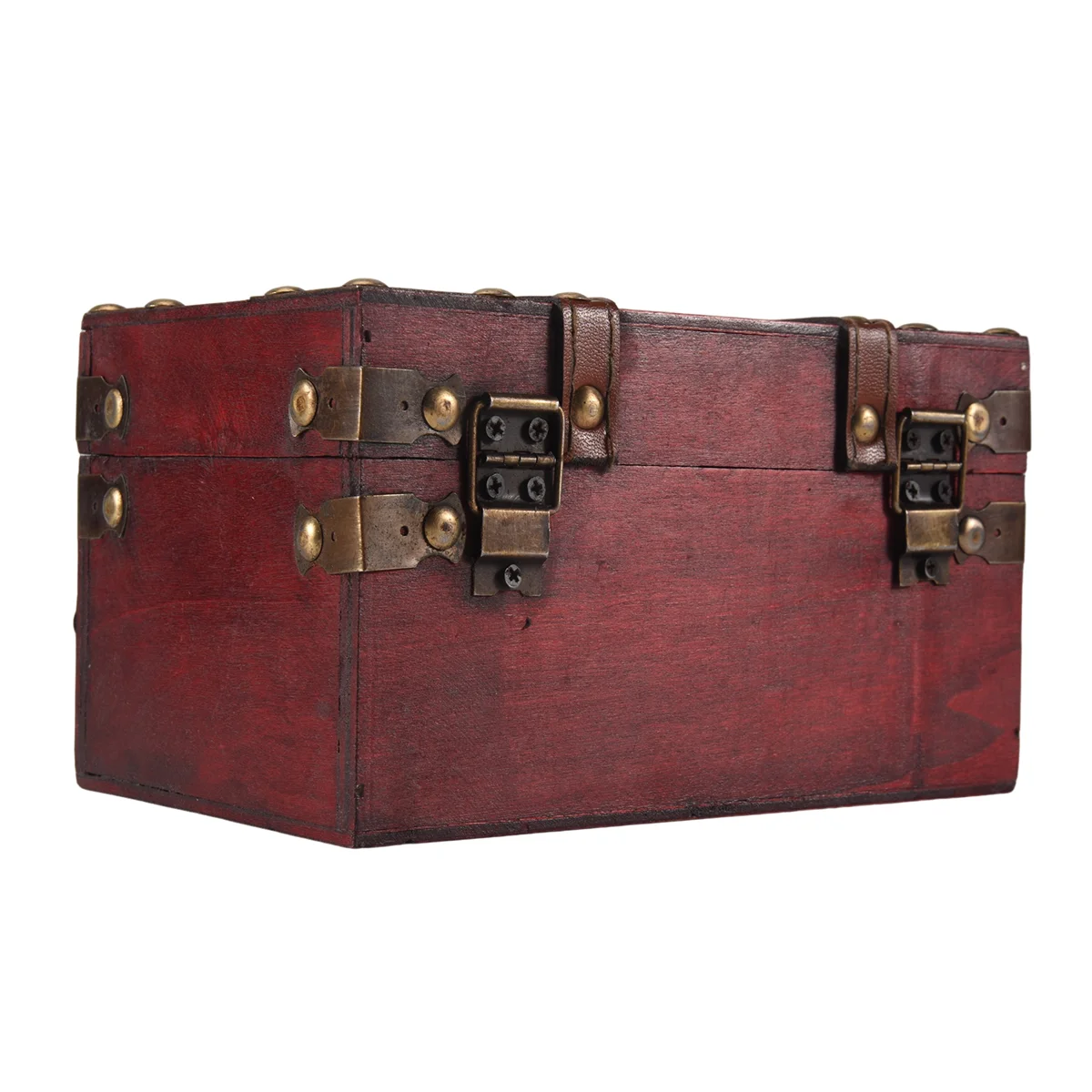 ABQR Retro Treasure Chest Vintage Wooden Storage Box Antique Style Jewelry Organizer for Jewelry Box Trinket Box Small