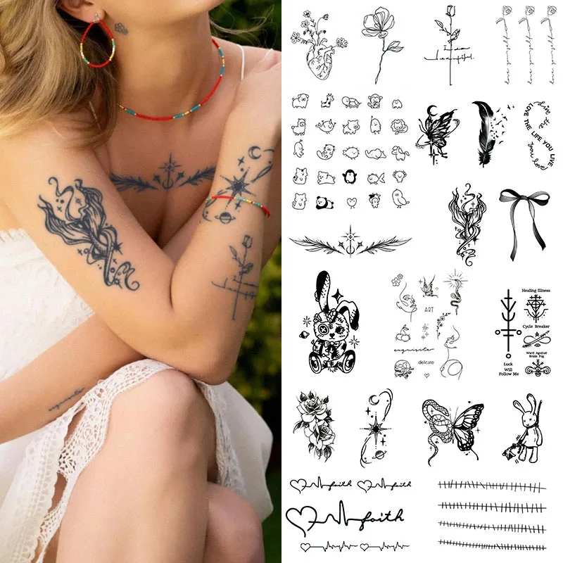 

1Set of 20Pcs Waterproof Temporary Tattoo Stickers, Long-lasting Waterproof for One to Two Weeks, Suitable For Arm, Chest, Leg