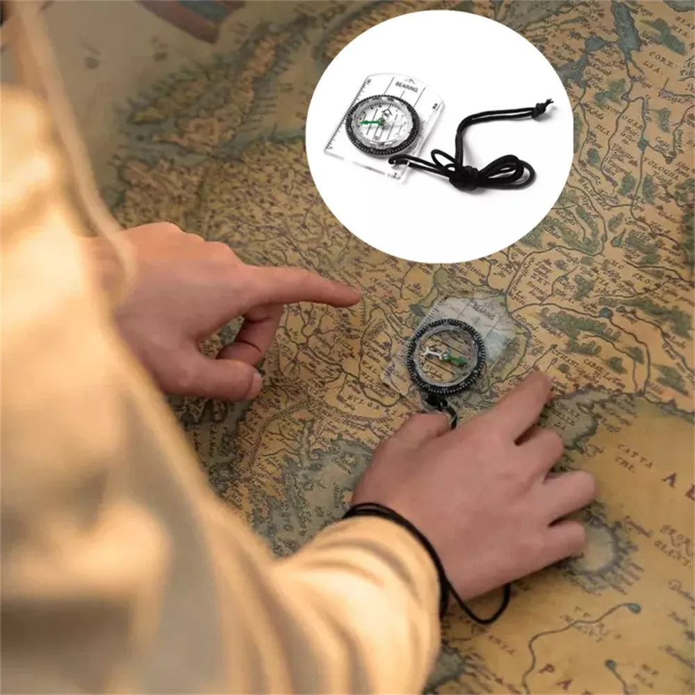 Multifunction Ruler For Compass Outdoor Map Scale Camping Hiking Survival For Compass Mini Map Ruler Hiking Camping Survival