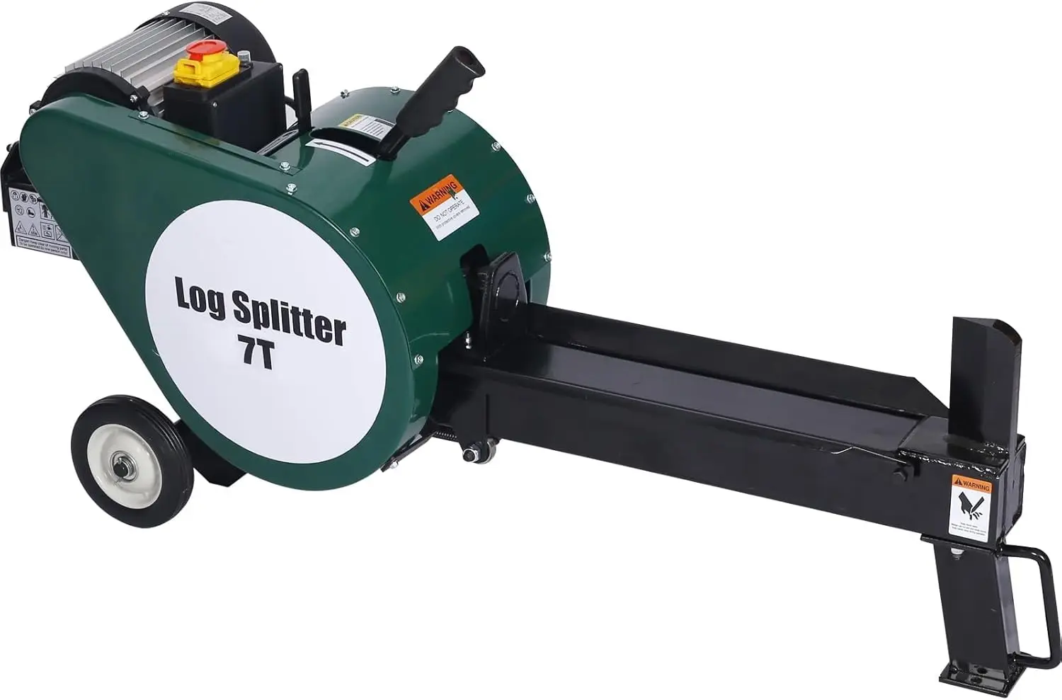 Dual Flywheel Electric Log Splitter, 7 Ton Power, 2 Motor, Portable Horizontal Design