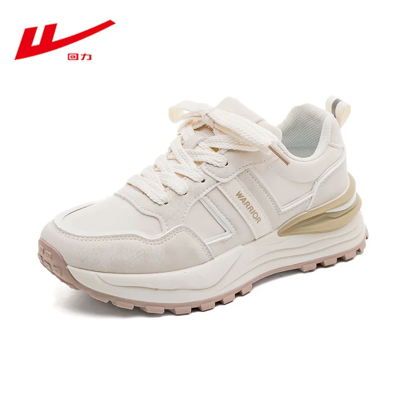 WARRIOR Unisex Thick Soled Casual Retro Sneakers Lightweight Breathable Women's Walking Shoes Size 35-44 Trekking Boots