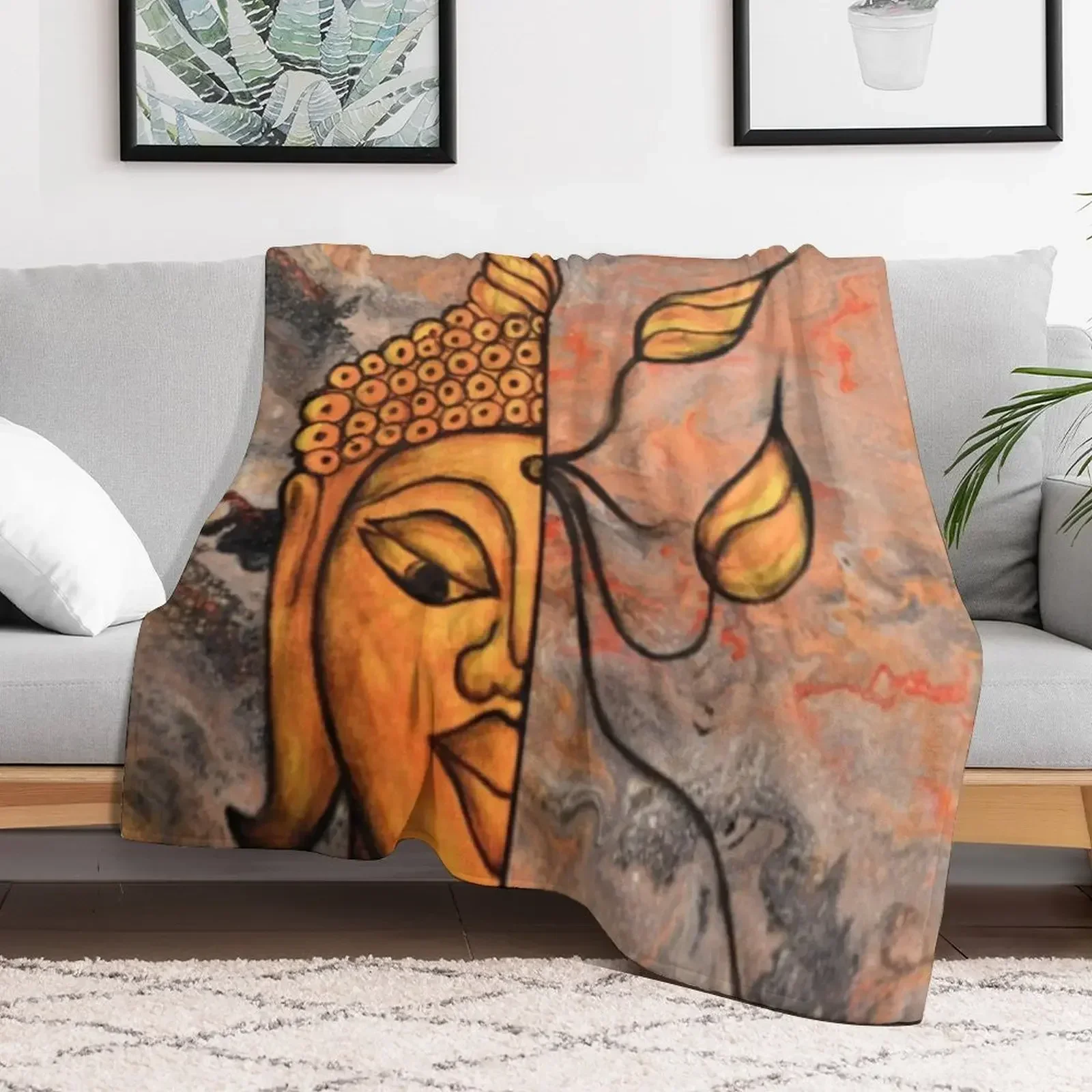 

Golden Buddha Earthly Connection Throw Blanket Soft Beds Summer Beddings Nap Blankets