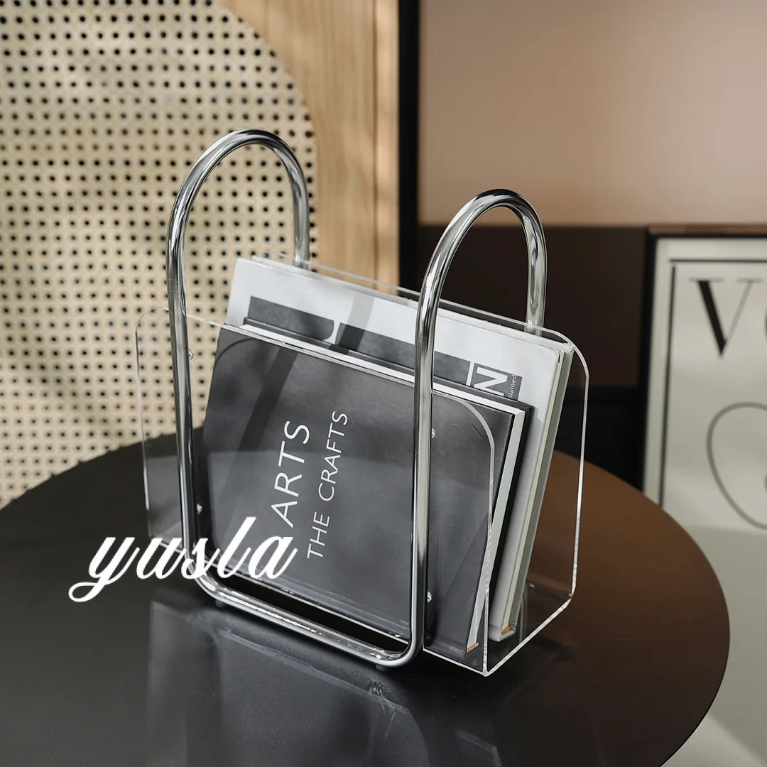 Acrylic Handheld Bookshelf - Modern Tea Table Display, Stylish Desktop Storage, Elegant Home Decor, Trendy Showroom Piece