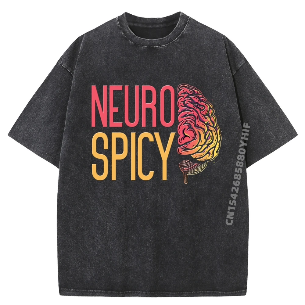 

Neurodiversity Neurospicy Neuro Spicy Neurospicy Men's T-Shirts Comfortable Luxury Brand Figures Washed T Shirt