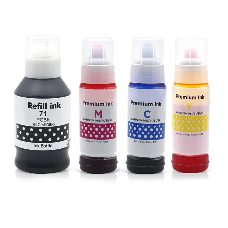 1set Refill Ink For Canon GI-81 GI81 GI-91 GI-71 Canon PIXMA G3860 G3821 G3820 G2860 G2820 G1820 G3963 G1920 Refillable Ink