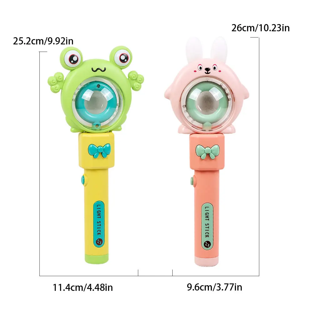 Baguette musicale en caoutchouc lapin/grenouille pour enfants, avec lumières rotatives, jouets électriques à baguette LED