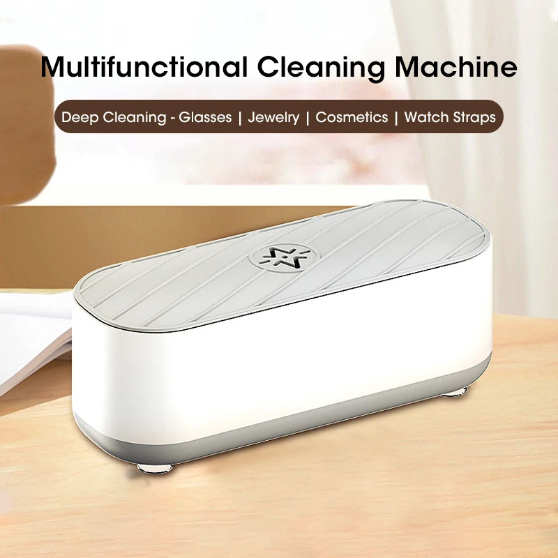 Ultrasonic Cleaning Machine USB Rechargeable High Frequency Vibration Wash Cleaner Eyeglass Necklace Jewelry Dentures Cleaner