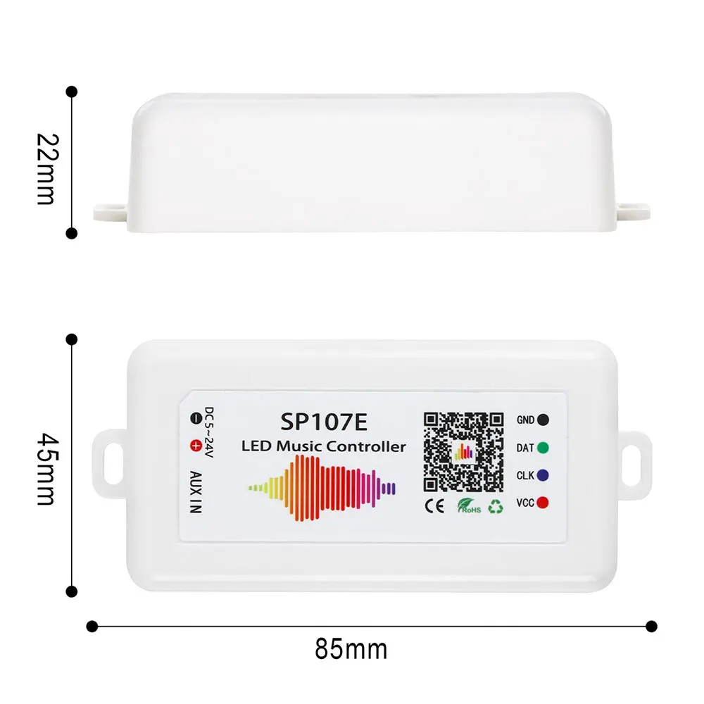 1~5PCS SP107E Music Bluetooth LED Controller Full Color Pixel IC Controllers by Phone APP For WS2812 WS2811 SK6812 WS2815 Strip