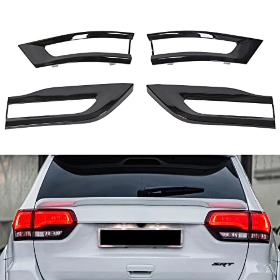 

Gloss Black Tail Light Trim Bezel Kit Replacement for 2014-2021 Jeep Grand Cherokee