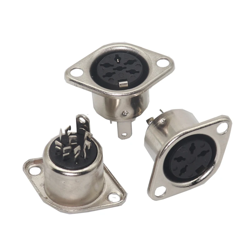 【3PCS】older Connector DIN 3 4 5 6 7 8 Pin DIN Male Female Plug with Plastic Handle + Female Socket Hulled Panel MounT