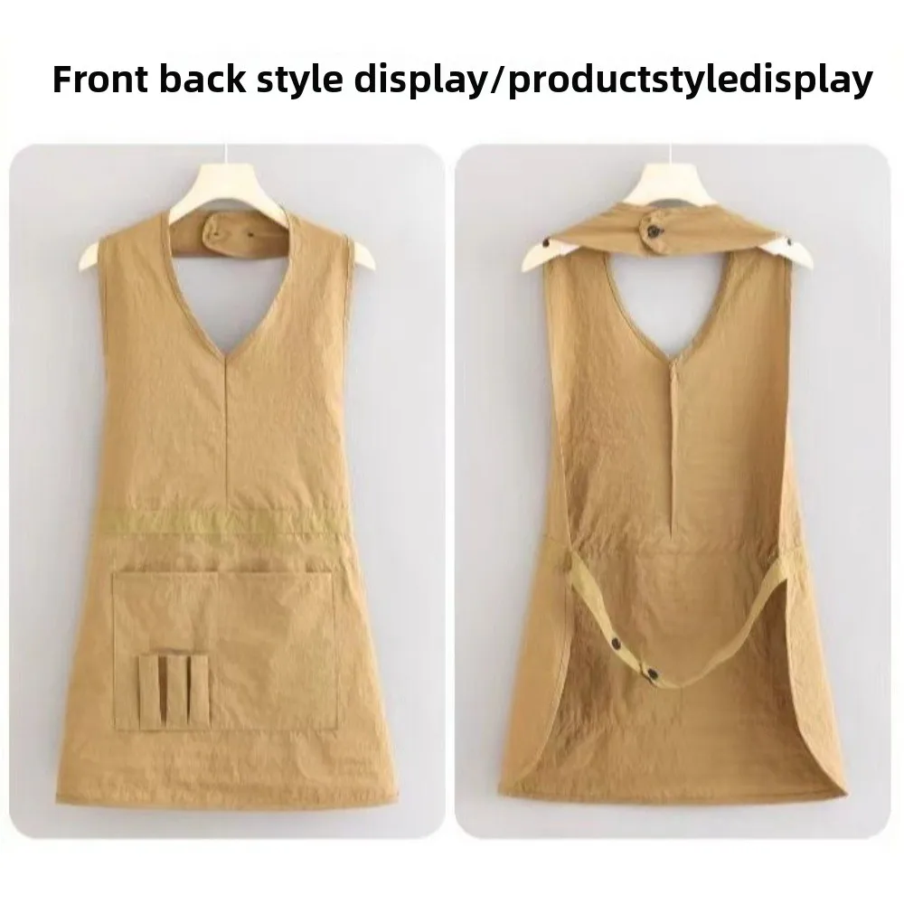 New One-piece Halter Aprons Waterproof Stain-resistant Salon Apron TPER Breathable Hairstylist Apron for Beauty Salon