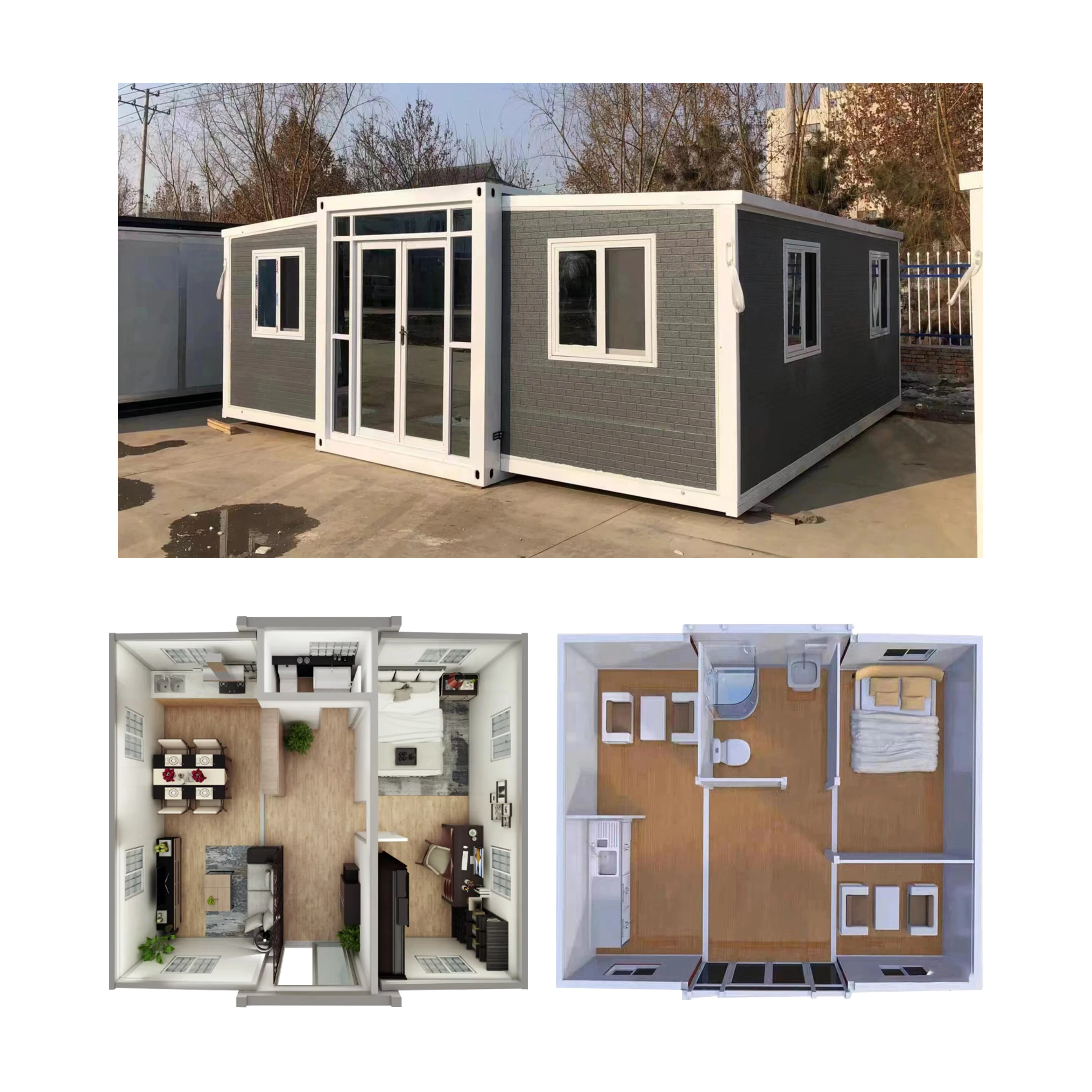 Ready Made 3 Bedroom Prefabricated House Prefab Modular Homes Expandable Container House Tiny Houses