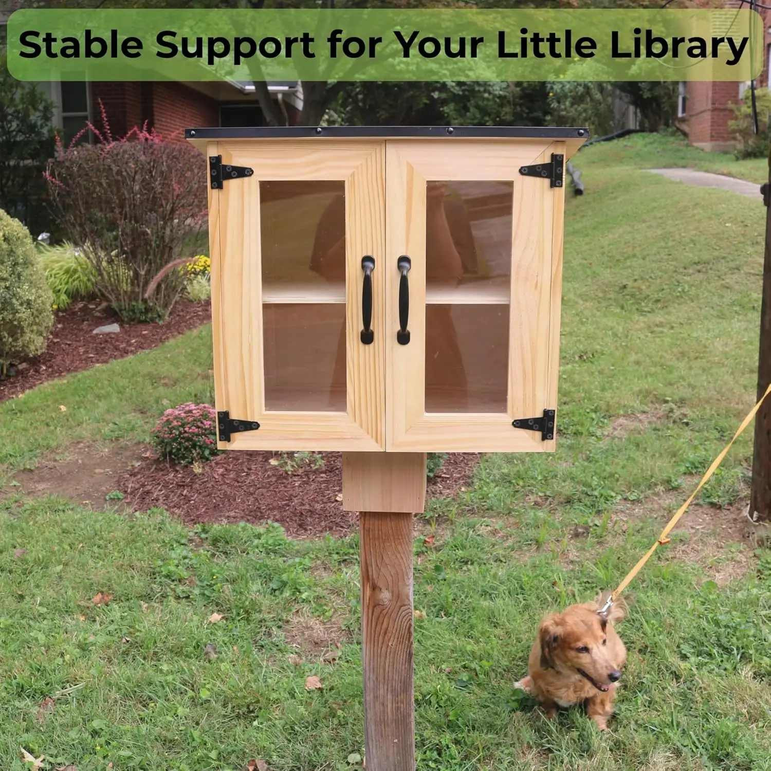 Cedar Little Library Mount for 4x4 Posts, Easy Install with Screws Included - Outdoor Stable Support