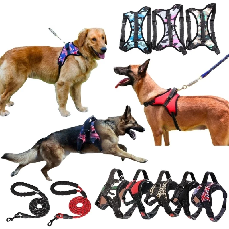 Dog Harness Leash No Pull Dog Harnesses Vest Outdoor Walking Strap Leash Harness For Small Medium Large Dog German Shepherd Vest