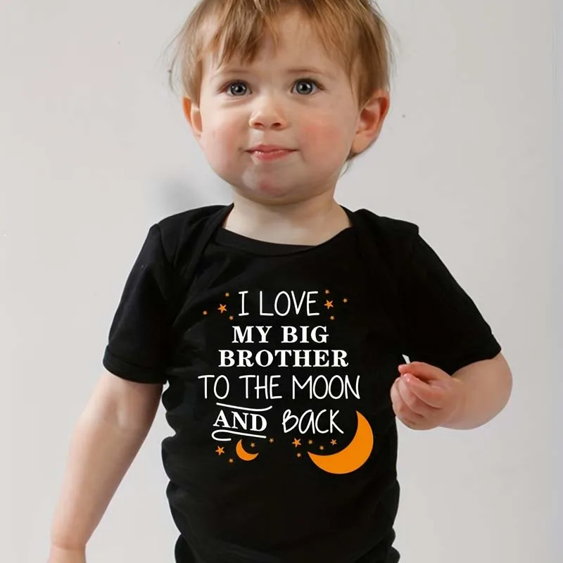 

"I LOVE MY BIG BROTHER TO THE MOON AND BACK" Letter Printed Baby Rompers Newborn Bodysuit Clothes