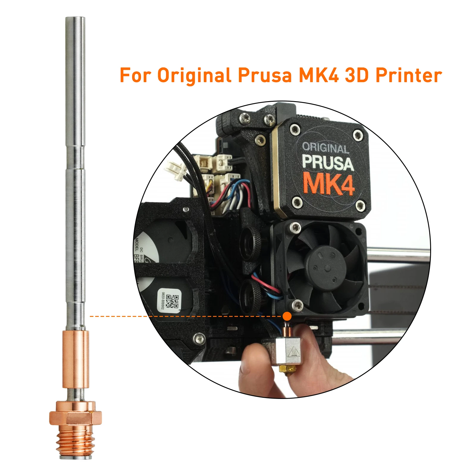 

MK4 Throat XL Copper Titanium Alloy Throat Hotend Kit All-in-one For Prusa MK4 3D Printer Bi-Metal High Tem High Speed Printing